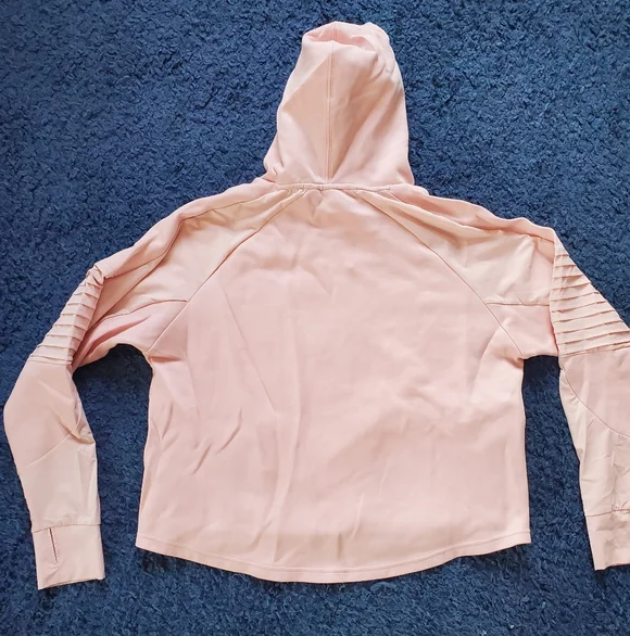 Puma Evostripe Womens Top Pink XL Pullover Hoodie Logo Sweatshirt Pockets - Picture 6 of 9